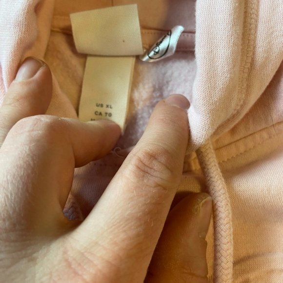 Disney H&M Mickey Logo Hoodie Pullover Pink Sweatshirt Women's Sz XL - Picture 3 of 8